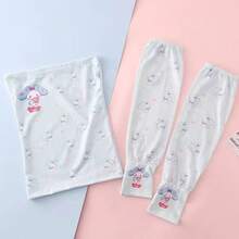 Kids' Anti-UV Ice Sleeves, Unisex Loose Breathable Ice Silk Sun Protection Arm Sleeves Set - Pink Face Mask/lantern Sleeves - View 3