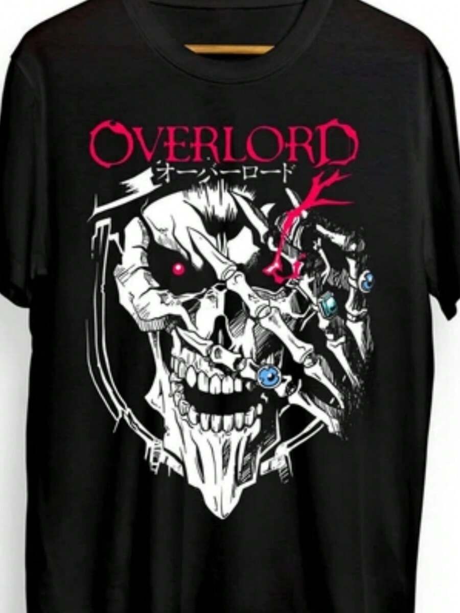 Overlord New T-Shirt,Anime, Overlord Manga, Ainz Ooal Gown Graphic Tee - màu đen - Xem 1