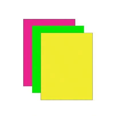 荧光全页标签，A4霓虹自粘标签，适用于激光打印机 - 橙色、黄色、玫瑰红