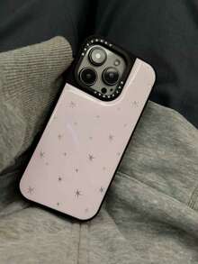 Korean Niche High-End Lavender Resin Star Black Edge Phone Case Compatible With Iphone 15, 16 Pro, 16 Pro Max, 16, 14, 13, 17 Full Coverage New Protection Cover - Purple - View 2