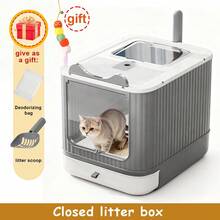 XXL Cat Litter Box, Large, Fully Enclosed Litter Box, Cat Accessory, Two-Way Door For Easy Entry And Exit, Suitable For Kittens And Adult Cats, Effective Prevention Of Litter Splashing, Anti-Splash And Anti-Odor To Prevent Overflowing Smells, Includes A Free Litter Scoop - 44,5*37*32cm - Xem 8