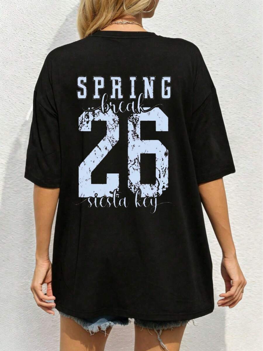 Camiseta de vacaciones de primavera 2026 Viaje de los seniors Sudadera a juego Camiseta de vacaciones Camisetas de vibraciones Playeras Playera Viaje de chicas, Copa del Mundo de fútbol, Camisetas de talla grande, tops curvas plus , Camisetas estampadas para mujeres Plus, Monos para mujer, conjuntos vacacionales para mujer, tops de verano, ropa de verano. - Negro - Ver 1
