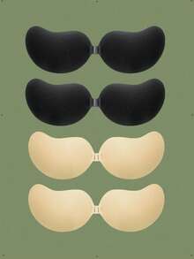 2 Pairs Silicone Backless Strapless Mango-Shaped Invisible Bra Adhesive Breast Petals, Suitable For Dresses And Wedding Gowns - Multicolor - View 33