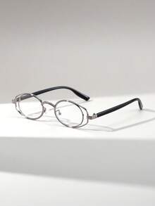 1 Pair Women's Cat Eye Metal Frame Personalized Street Style High Quality Fashion Glasses - Clear - View 2