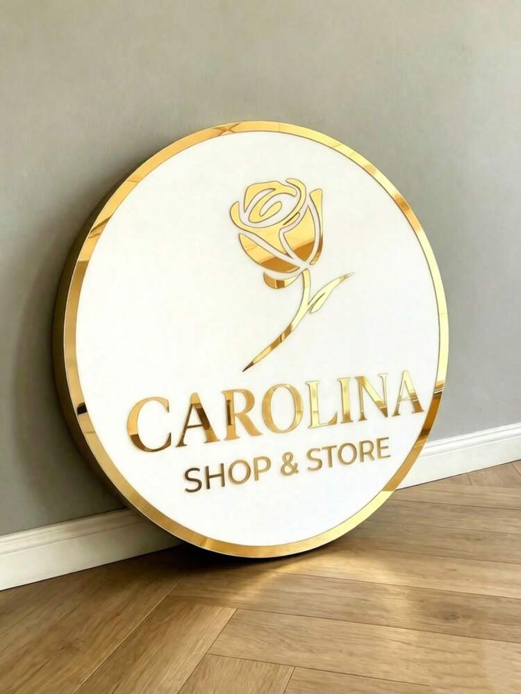 1pc Customized Acrylic Welcome Wedding Sign | Commercial Sign With Golden Lines | Rose Gold Luxury Style | 3D Decorative Sign Suitable For Beauty Salon, Can Customize Logo And Store Name: Eyelash And Beauty Salon Decor, Nail Salon Sign; Customized Acrylic Sign For Personalized Nail Art Display, Clothing Store Sign ,Forever Love - Multicolor - View 12