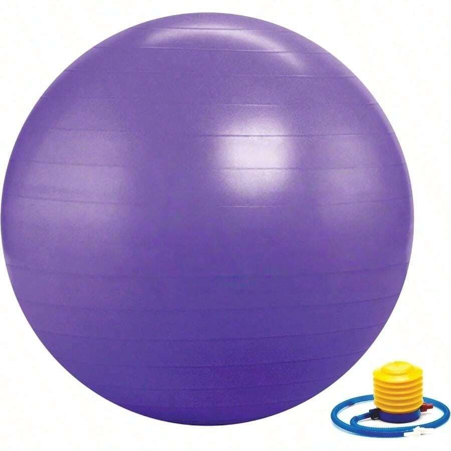 Anti-Burst Yoga Ball For Pregnancy, Slip Resistant Exercise Ball, 2 Sizes – Fitness Equipment For Home Gym, Exercise Equipment For Women, Pregnancy Must Haves, Maternity Support, Home Gym Accessories - Purple + 75cm - View 1