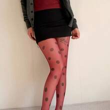 Spring Ins Women's Polka Stockings Sweet And Spicy Girls Printed Pantyhose Jk Skirt Accessories Stockings - trắng - Xem 6