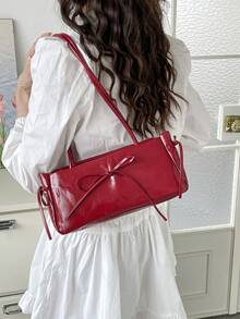 时尚精致简约风格女士大容量单肩包，2026新款包包。 - 紅色 - 查看 8