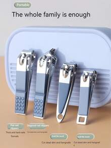 14pcs Stainless Steel Manicure Set, Includes Nail Clippers, Scissors, Toenail Clippers And Foot Care Tools - Unisex Portable Travel Manicure Tool Set With Travel Storage Box - Blue - View 3