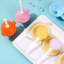 8/10/12pcs Set DIY Summer Frozen Dessert, Random Color Round Ice Cream Mold, Creative Lollipop Ice Ball Popsicle Mold, Suitable For Homemade Ice Pops, Sorbet & Party Sweets, Easy Release Non-Stick - Multicolor Random - View 3