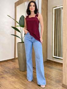Stylish And Elegant Women's Blouse - 酒紅色 - 查看 3