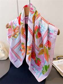 1 chiếc khăn quàng cổ mỏng nhẹ in họa tiết trái cây nhiệt đới, khăn choàng cổ trang trí thời trang, khăn trùm đầu, thích hợp để sử dụng hàng ngày và phối hợp với trang phục, phụ kiện, dịp lễ hội. - Nhiều màu - Xem 7