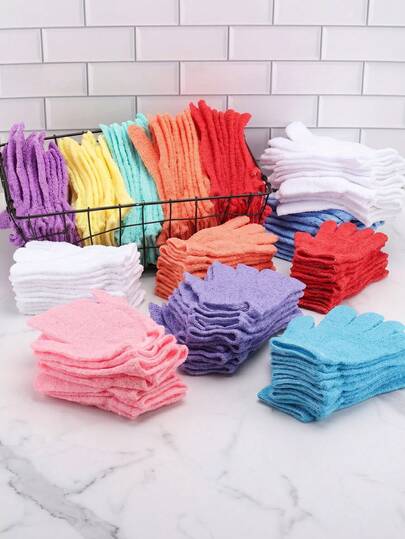 40 chiếc găng tay tắm tẩy tế bào chết hai mặt, găng tay chà rửa cơ thể, dụng cụ massage loại bỏ tế bào chết, phụ kiện chăm sóc da hàng ngày trong phòng tắm (Màu ngẫu nhiên)