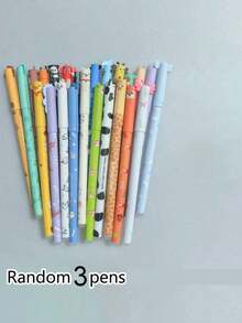 28 piezas Juego de bolígrafos borrables con diseño de animales, incluye recambios borrables en azul, negro, rojo y verde, apariencia de animales, adecuado para oficina, escuela, regalos de vuelta a clases, regalos para fiestas festivas - multicolor - Ver 14