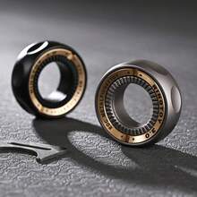 EDC Metal Finger Ring Stress Relief Spinner, Aluminum Magnetic Rotating Ring With Sound/Anti-Slip, Adjustable Fidget Ring Spinner, Adult Relaxation Finger Toy, Perfect Gift For Men For Focus And Relaxation - Silver-gray - View 3