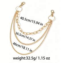 European And American Rugged Style Multi-Layer Gold Pants Chain, Minimalist Versatile Women's Jeans Waist Chain Decoration, Daily Accessory - Multicolor - View 3