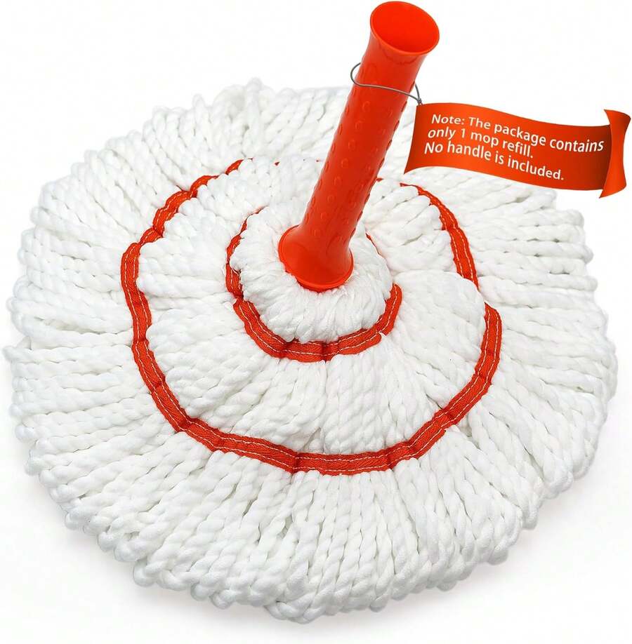 Self Wringing Twist Mop Head Replacement For Floor Cleaning, Washable Microfiber Cotton String Mop Refills With Scouring Pad For Hardwood, Tile, Bathtub, Kitchen - ColorA - 查看 1