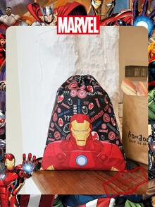 Marvel 1个漫威官方授权钢铁侠图案抽绳背包，运动健身包，大容量购物袋，轻便收纳袋，非常适合男孩/学生，是旅行、运动、海滩、度假、日常使用、郊游、购物、返校的理想之选。 - 彩色 - 查看 15