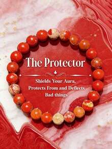 1pc Naturalistic Red Turquoise Beaded Bracelet - A Top Choice For Everyday Wear. - Màu ngọc lam đỏ - Xem 5