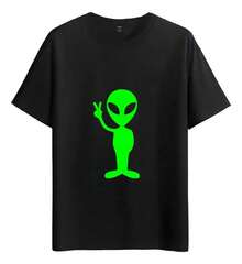 Tshirt Muscle Freaks Alien Neón Estilo Camiseta - Negro - Ver 6