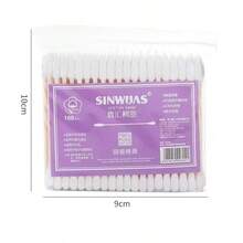 100 piezas de bastoncillos de algodón suave de doble punta en espiral para maquillaje, delineador de ojos y limpieza de oídos - Ver 2