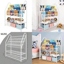 Estantería de metal para niños de aboxoo independiente para habitación de niños organizador grande de juguetes de 32 pulgadas diseño moderno minimalista en blanco estable para dormitorio sala de - Blanco - Ver 1