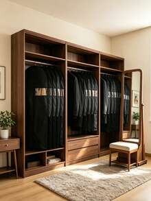 1pc/5pcs Black Transparent 3D Frosted Dust Cover, Suitable For Wardrobe, Protects Coats, Dresses, Suits, Jackets, Maintains Privacy, Dust-Proof Storage - Black - View 3