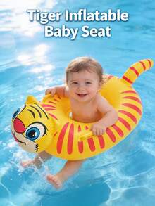 1pc Kids Swimming Pool Inflatable Seat Ring, Cute Floating Seat Ring, Swimming Ring With Handles For Children, Underarm Floating Ring For Summer Swimming - Multicolor - View 8
