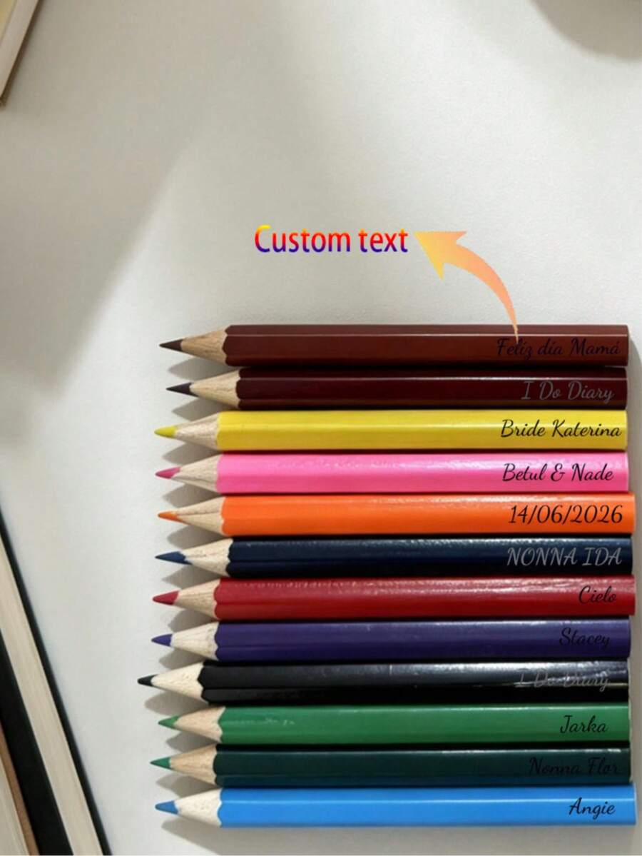 Set Pensil Warna Pendek dengan LOGO Teks Kustom, Perlengkapan Seni Pensil Gambar, Cocok untuk Kelas Seni Sekolah, Set Lukisan Portabel untuk Perjalanan, Ideal untuk Menggambar dan Melukis di Kartu - MultiWarna - View 1