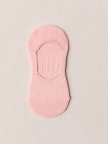1/5 Pairs Random Color No Show Socks For Women, Heart-Shaped, Pink, Black, White, Refreshing, Fashionable, Minimalist, Personalized, Soft, Comfortable, Moisture-Wicking, Suitable For Party And Gathering - Multicolor - View 3