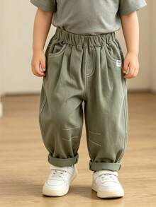 Boys' Lightweight Loose Fit Casual Pants, Suitable For Late Spring And Early Summer - Army Green - View 8