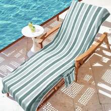 Funda de toalla para silla de salón pieza ultra afelpada y absorbente de microforro polar para piscina playa al aire última intervensión jardín patio secado más rápido - Verde - Ver 2