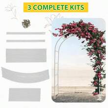 HASTHIP® Arco de Flores Metálico Soporte para Plantas Trepadoras Decoración de Boda y Jardín Fácil Montaje Resistente Ideal para Ceremonias Fiestas y Eventos DIY - Blanco - Ver 4