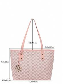 New Arrival Fashionable Luxury Versatile Women Shoulder Tote Bag - Pink - View 3