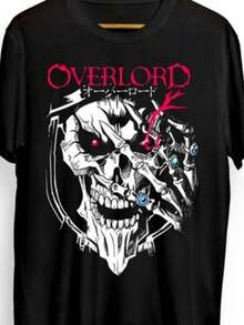 Overlord New T-Shirt,Anime, Overlord Manga, Ainz Ooal Gown Graphic Tee - màu đen - Xem 2