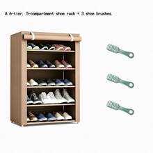Large Capacity Multi-Tier Dustproof Shoe Rack - Perfect Home Organization, Ideal Christmas/Halloween Gift Shoe Rack With Dust Cover - Multicolor - View 13