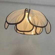 50cm Creative Fabric Petal Pendant Light, E27/E26 Base Hanging Lamp For Bedroom, Kitchen Island, Cafe - Black - View 9