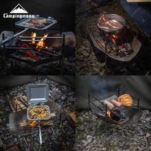 CAMPINGMOON 便携式户外折叠篝火烧烤炉 折叠式不锈钢烧烤炉 紧凑型露营柴火燃烧平台 SOLO-A4 - 銀色 - 查看 7