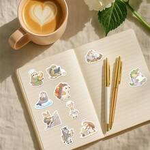 Conjunto de 56 adesivos fofos e macios de animais em aquarela, com desenhos da vida selvagem da floresta e do oceano para o dia a dia. Ideais para cadernos de recortes, álbuns de recortes e projetos de arte DIY para crianças. - Multicolorido - Ver 7