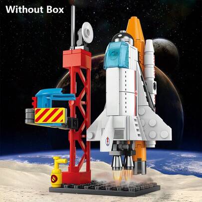 Space Shuttle Building Blocks Interstellar Exploration Set Detachable Spacecraft Model With Launch Station