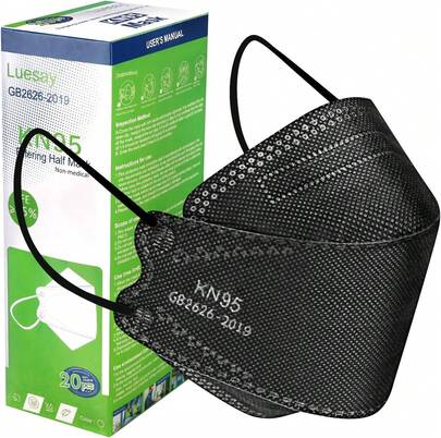 Luesay Kn95 Face Masks 20 Pack, Breathable Comfortable And Disposable KN95 Mask, Black