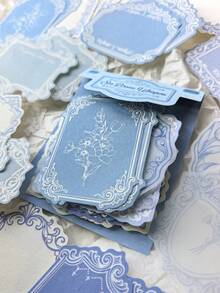 30pcs/Pack Vintage European Style Decorative Framed Paper, Embossed Craft Paper For DIY Collage, Greeting Cards - one-size - View 2