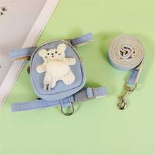 1 pieza Arnés y correa para el pecho de mascota | Diseño de patrón de dibujos animados, diseño de bolsa portátil para pasear perros al aire libre, adecuado para gatos y perros - Multicolor - Ver 17