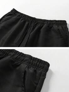 Men's Casual Cargo Pants, Fashionable Outdoor Workwear Trousers With Multiple Pockets, Spring/Summer Sports - Black - View 4
