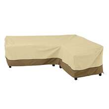 Classic Accessories Veranda - Juego de salón seccional Resistente al Agua de 104 Pulgadas Cubierta para Muebles de Patio - Guijarro/Corteza/Tierra - Ver 9
