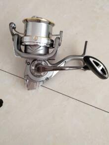 超轻远投纺车轮，铝合金线杯，不锈钢轴承，旋转式钓线轮，8000/9000/10000/12000/14000 型号，25KG 强力刹车力，适用于海水和淡水垂钓 - 銀色 - 查看 8