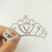 1pc Fashionable Modern Sparkling Elegant Crown Decor Hair Clip, Suitable For Party, Holiday, Gift To Friends And Family, Daily Wear - Silver - View 4