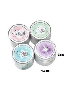 1 Cuộn băng dính, Bộ sưu tập Light Salt Story, Hình ngôi sao, trái tim, hình tròn, dễ thương, phong cách retro, họa tiết nhỏ, dùng làm giấy dán trang trí văn phòng phẩm. - Nhiều màu - Xem 10