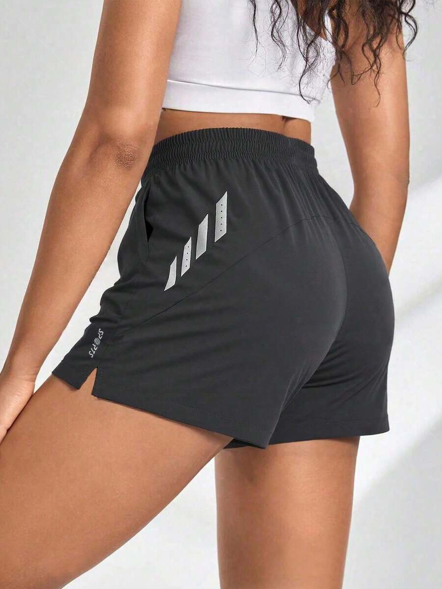 女款夏季時尚運動休閒瑜珈七分短褲,多色可選,拋棄式包裝,女款運動服女款運動短褲 - 黑色 - 查看 1