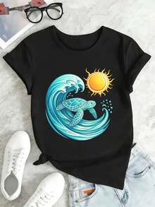 Women T-Shirts - Black - View 2